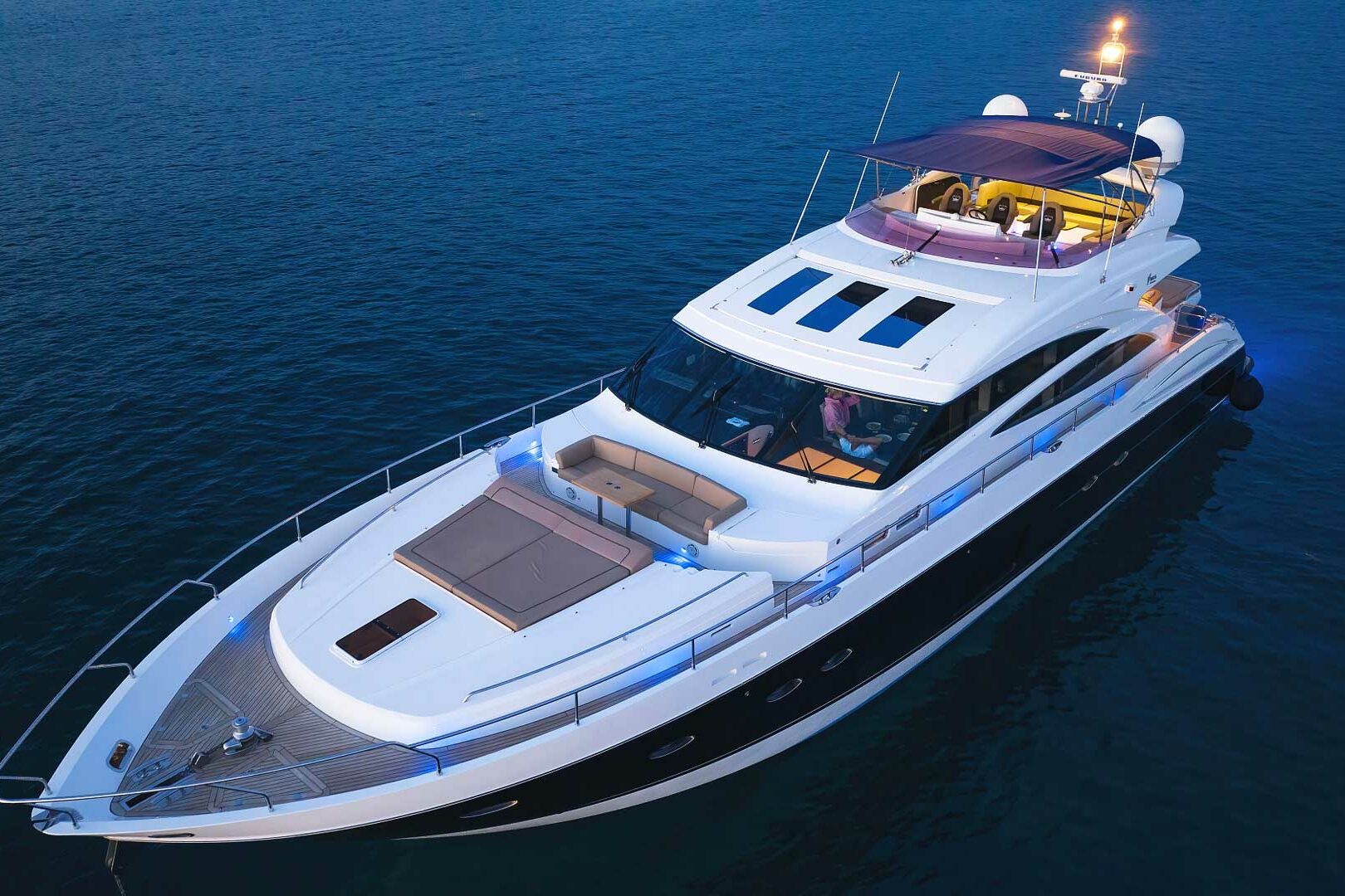 Luxury yacht Agave aft view