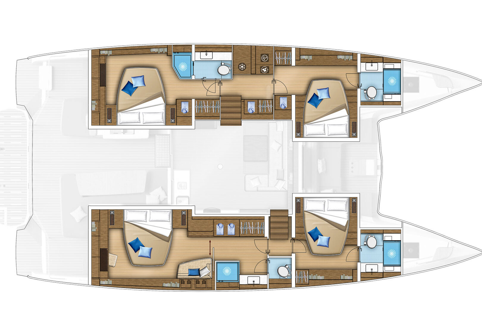 Lagoon 55 layout interior