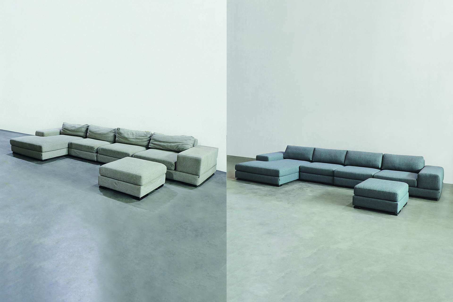 L-couch before and after