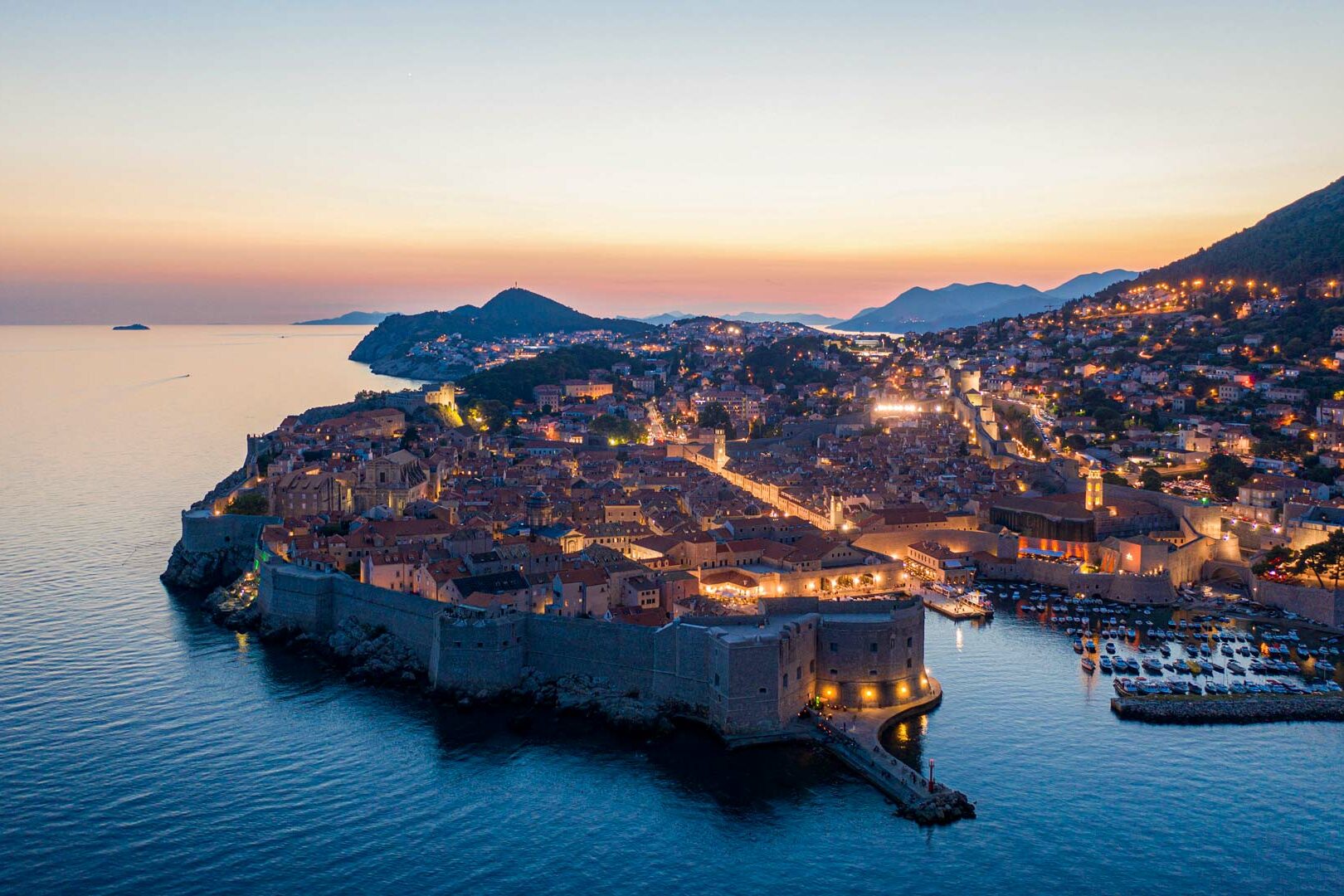 Dubrovnik city aerial view