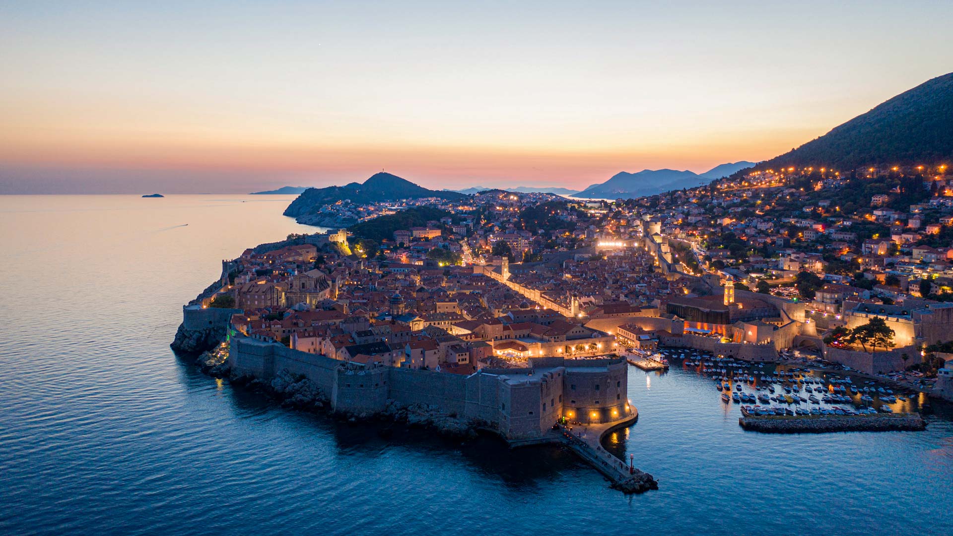 Dubrovnik city aerial view