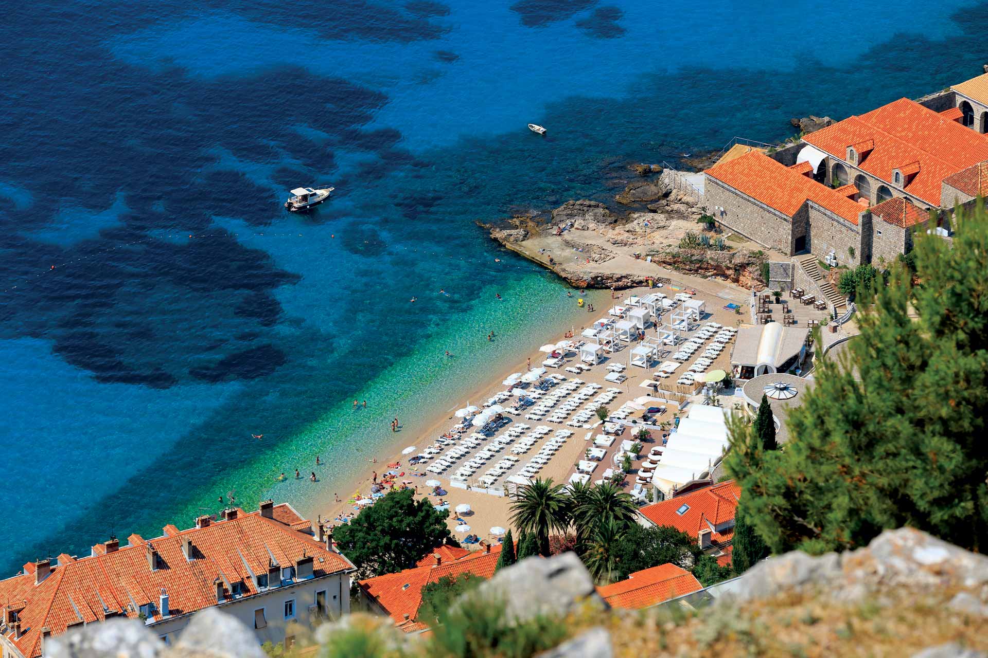 Banje beach at Dubrovnik Yacht Charter Guide