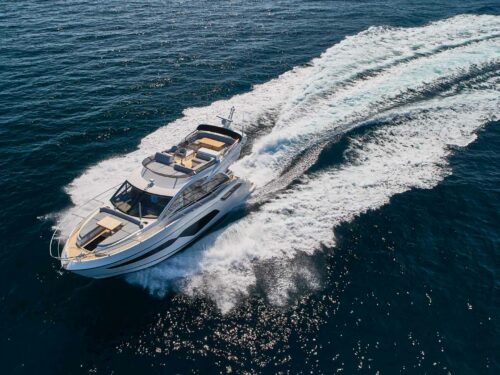 Sunseeker Manhattan 55 Apolo aereal view cruising