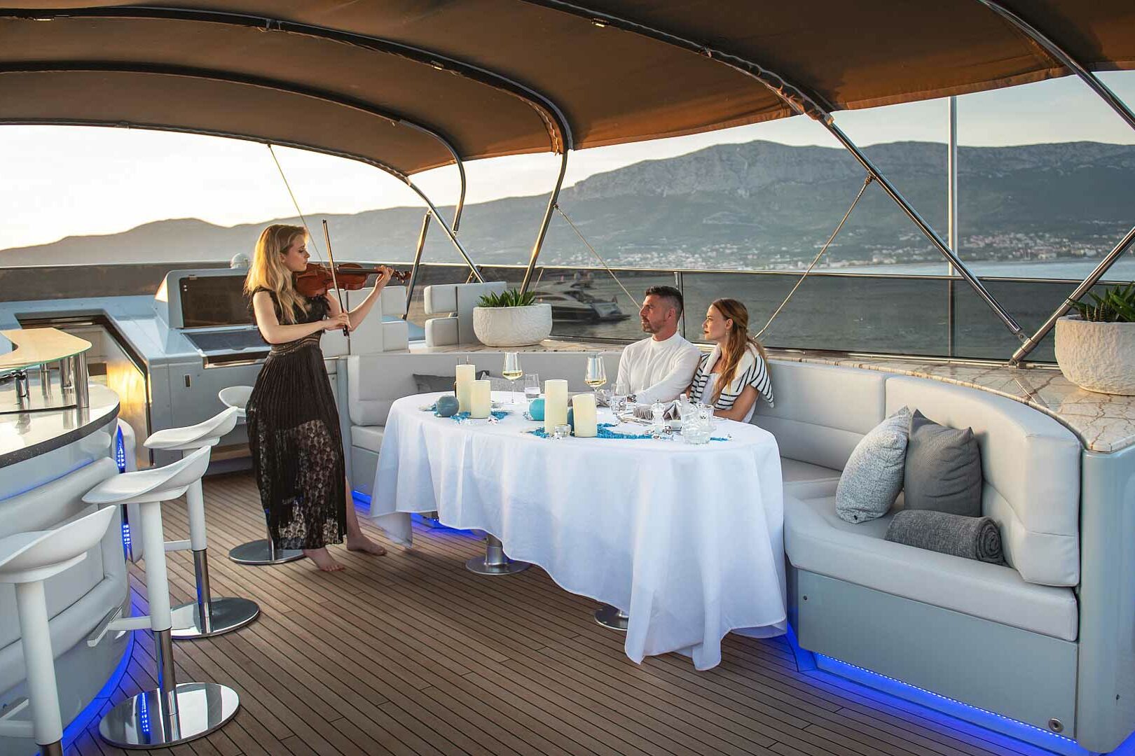 Anavi flybridge dining area