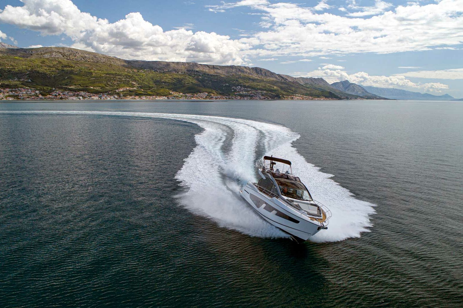 sunseeker 65 sport yacht cruising at adriatic sea