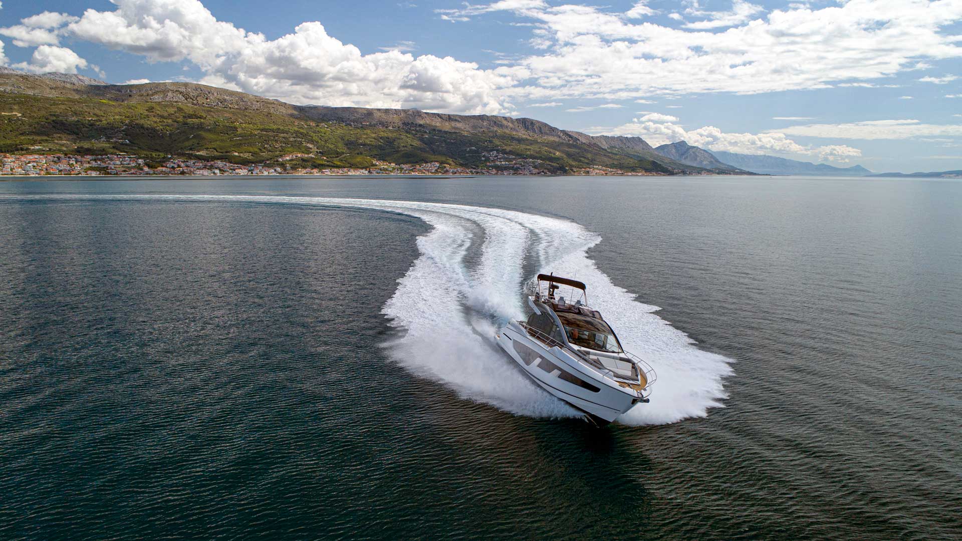 sunseeker 65 sport yacht cruising at adriatic sea