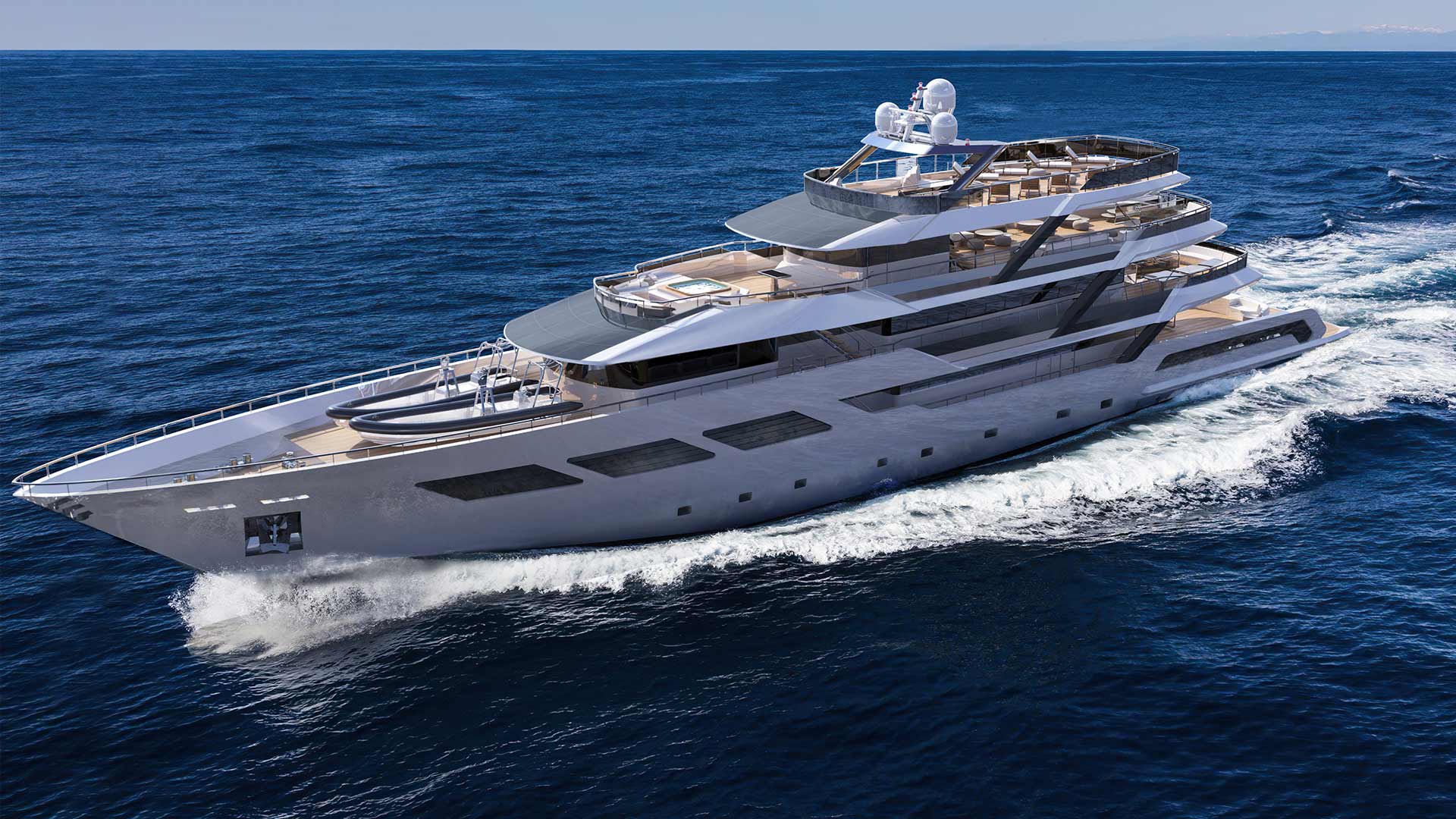 Luxury yacht Benetti Happy Me sunset port side