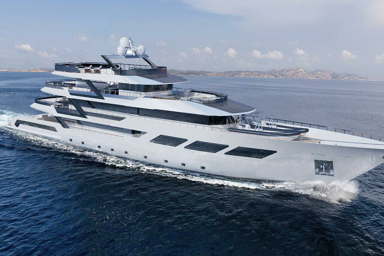 Luxury yacht Argo side view