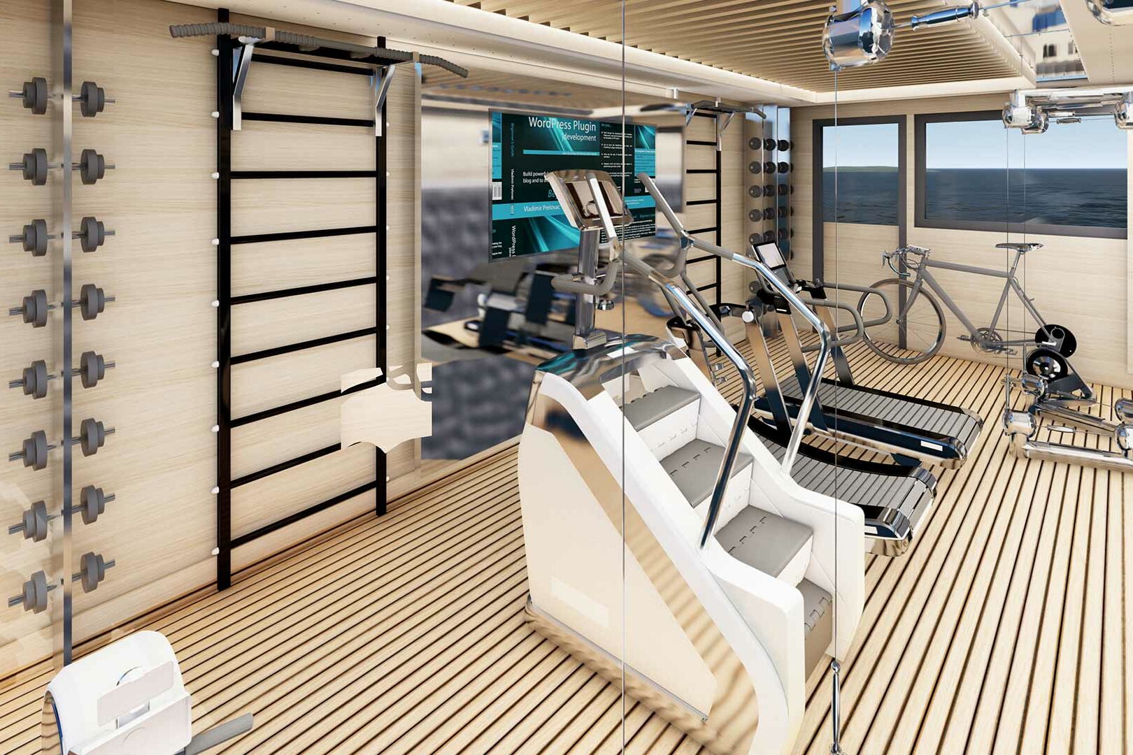 Luxury yacht Argo gym