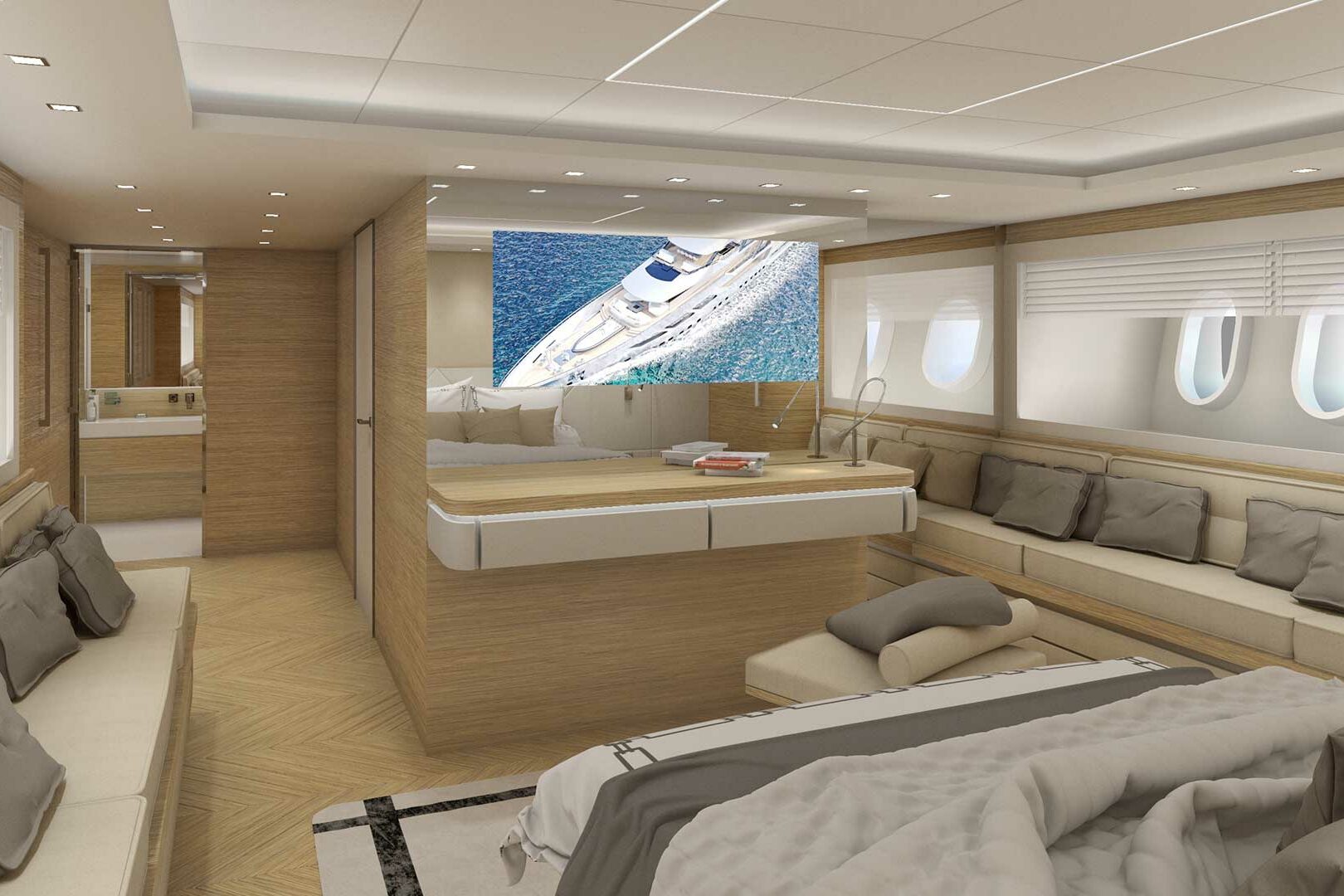 Luxury yacht Argo upper lounge