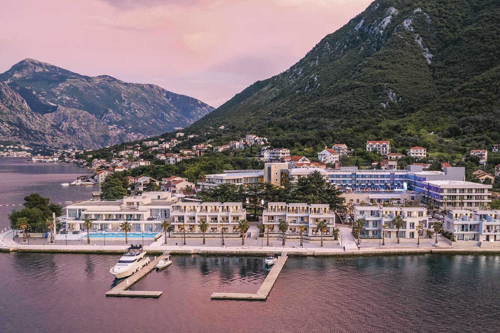 aerial hotel view of Hyatt Regency Kotor Bay Resort