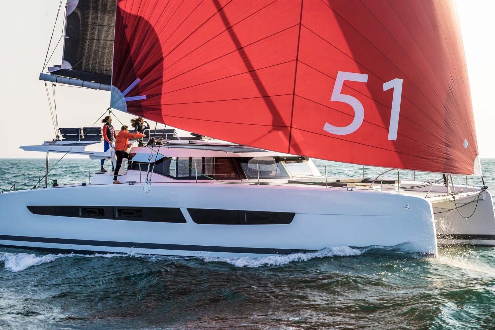 Luxury catamaran Aura 51 sailing