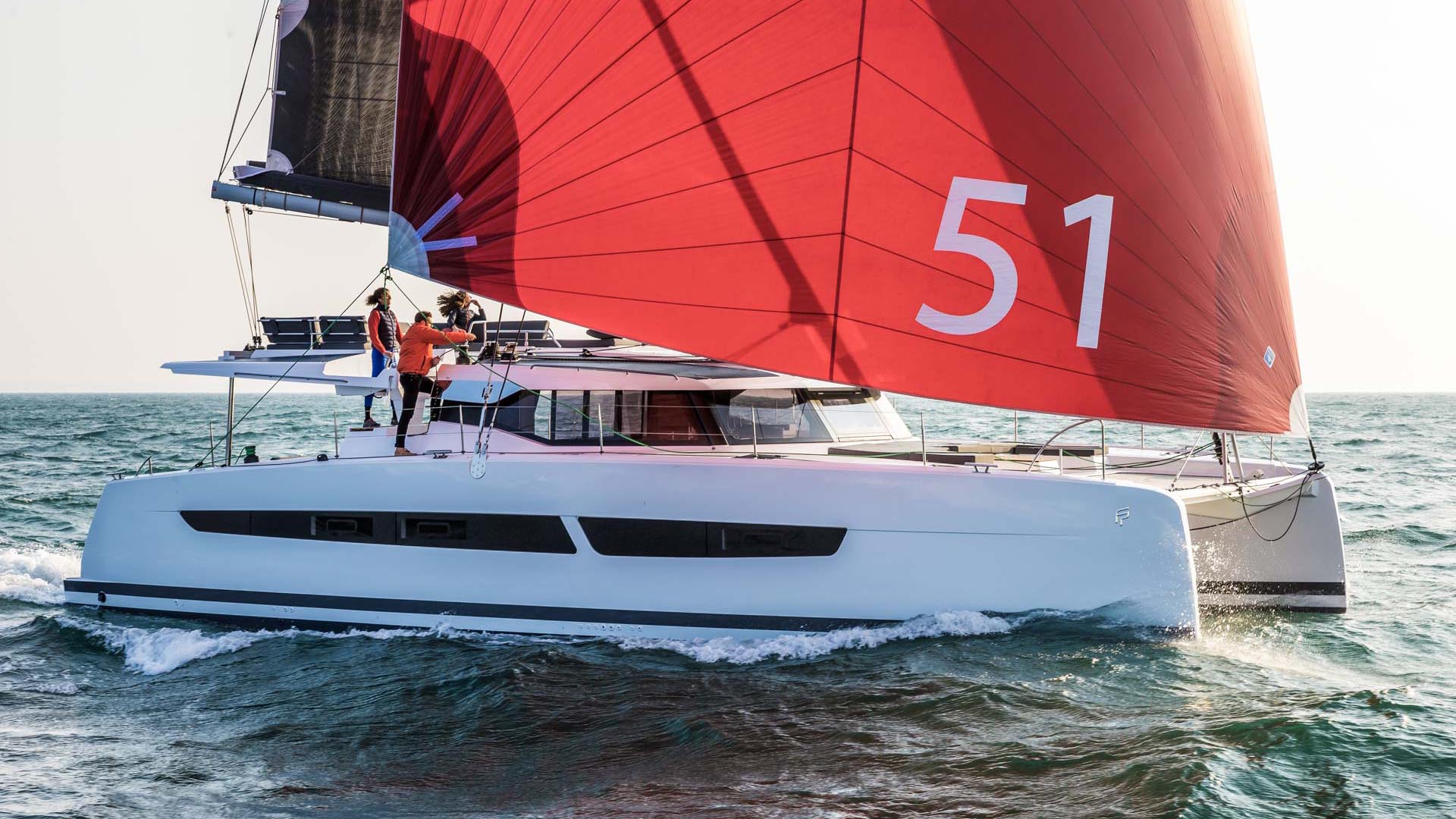 Luxury catamaran Aura 51 sailing