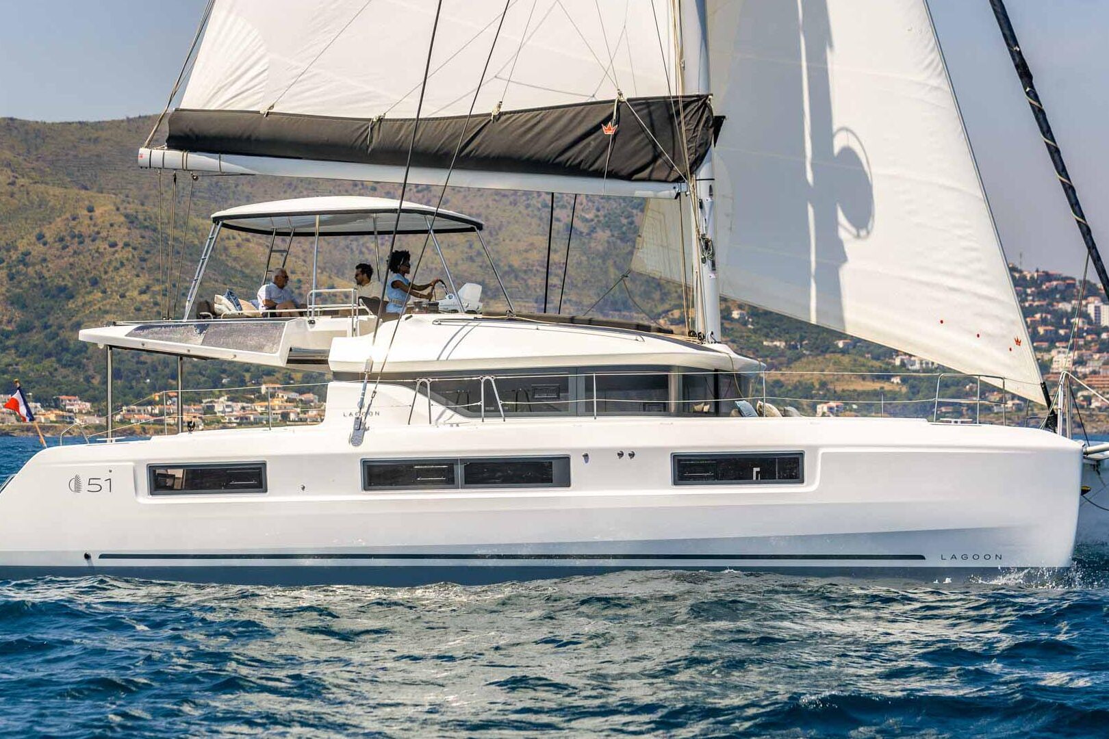 Luxury catamaran Lagoon 51 sailing