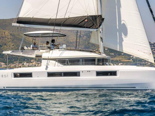 Luxury catamaran Lagoon 51 sailing