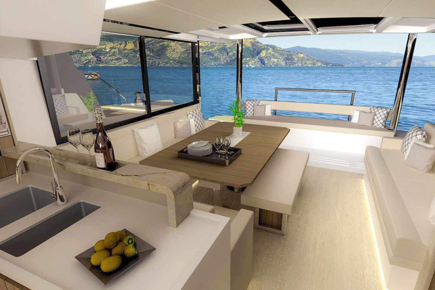 Luxury catamaran Bali 4.8 salon