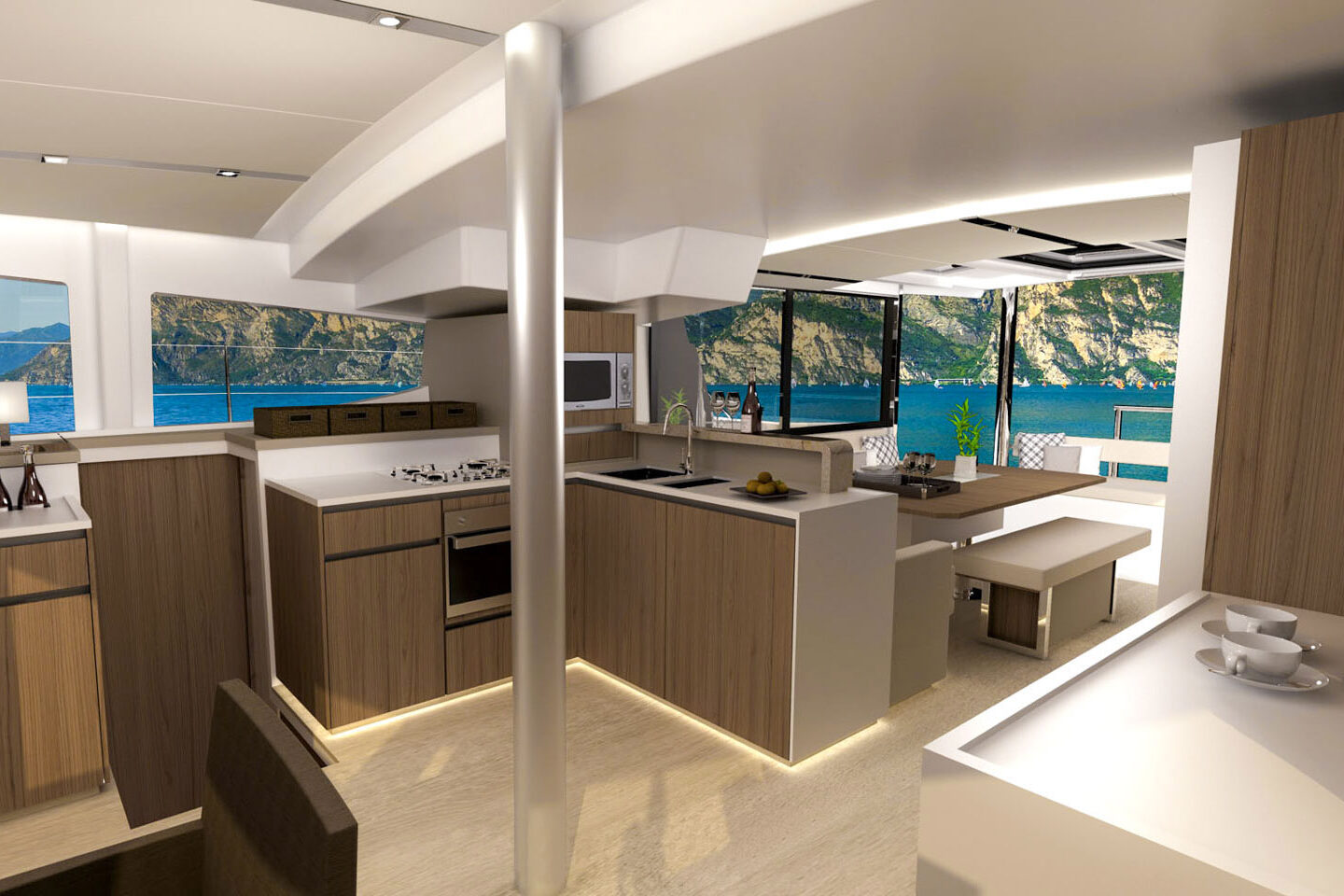 Luxury catamaran Bali 4.8 kitchen view