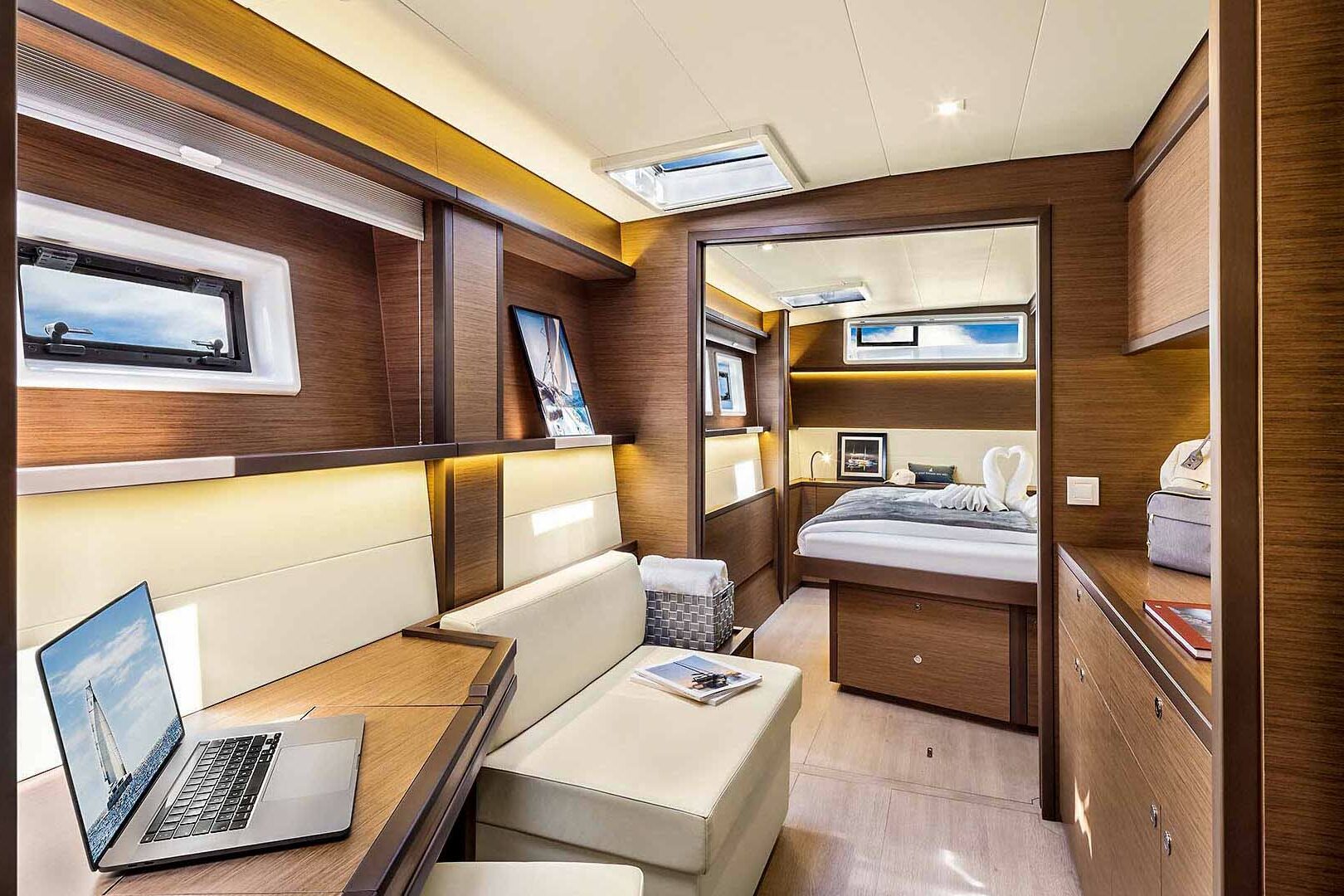 Lagoon 52 F Master cabin view