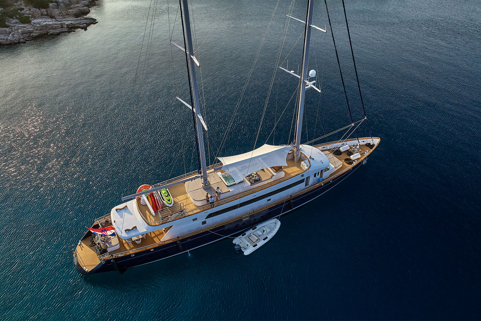 Luxury sailing yacht Dalmatino aereal