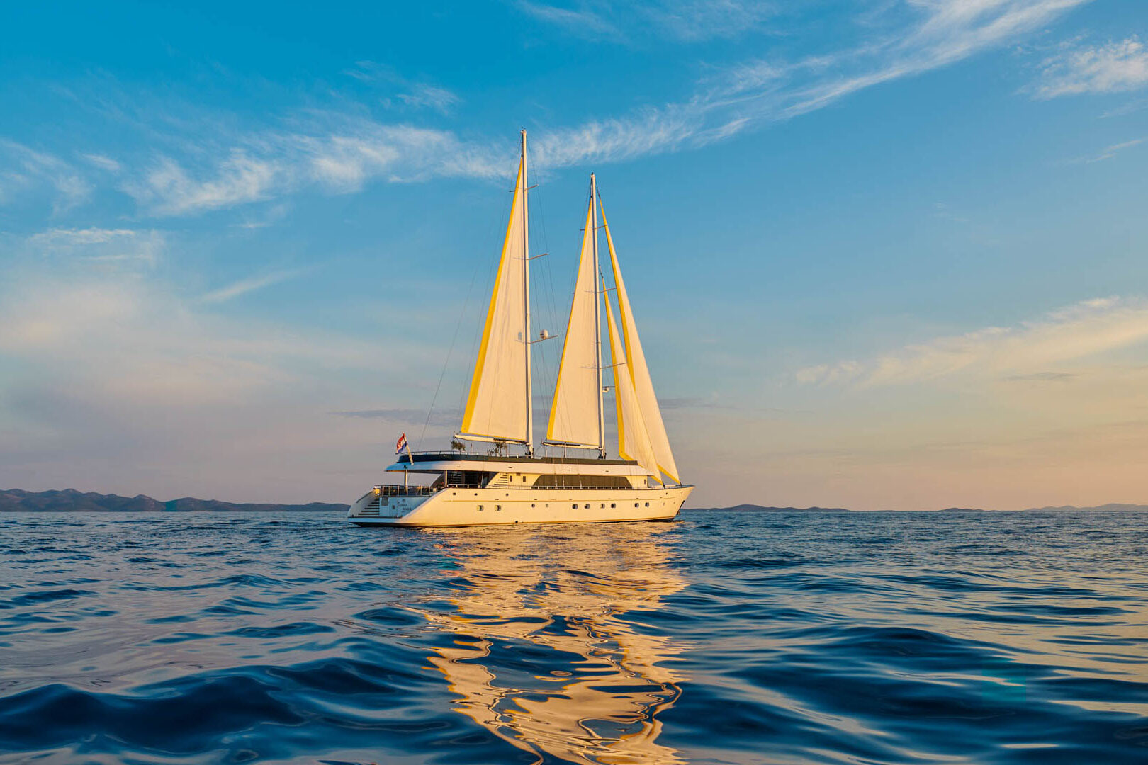 Luxury sailing yacht Anima Maris bow view