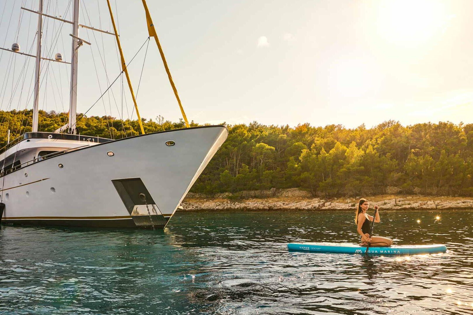 Luxury sailing yacht Anima Maris bow view