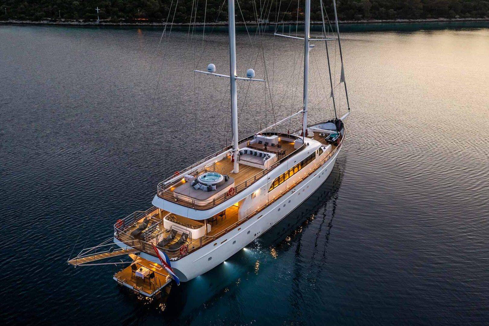 Luxury sailing yacht Love Story from the above