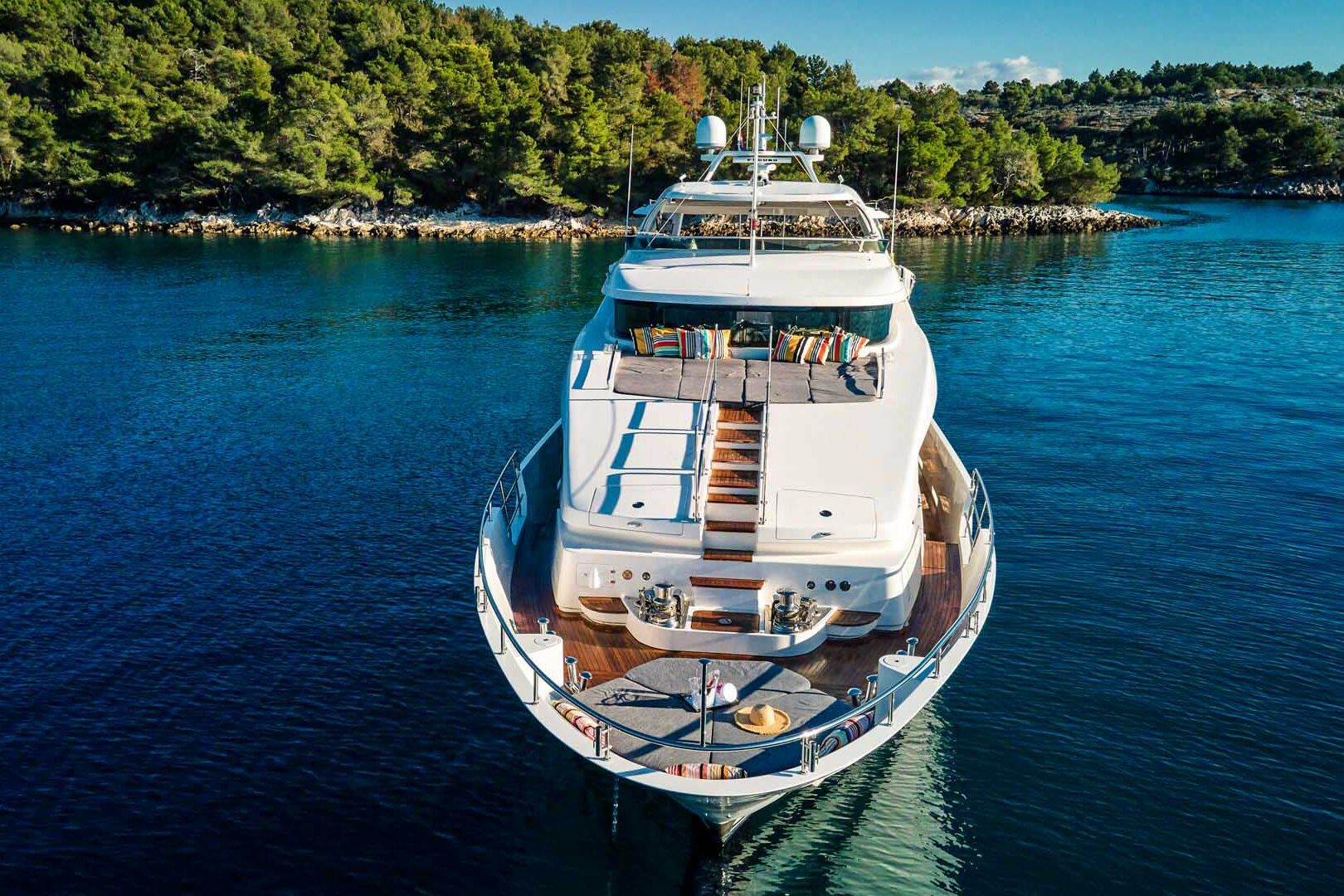 Luxury yacht Ocean Drive front view