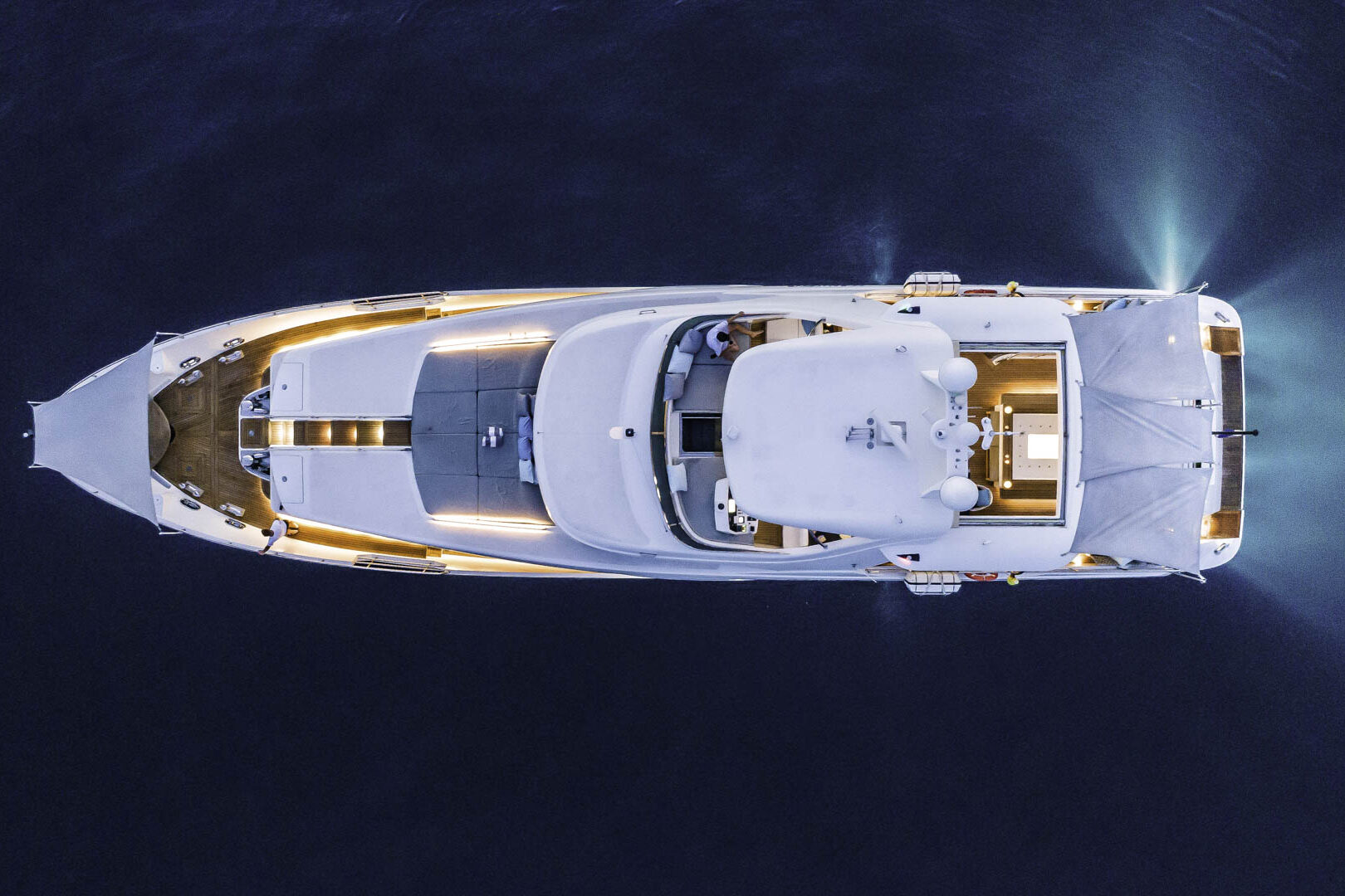 Luxury yacht Ocean Drive aereal view