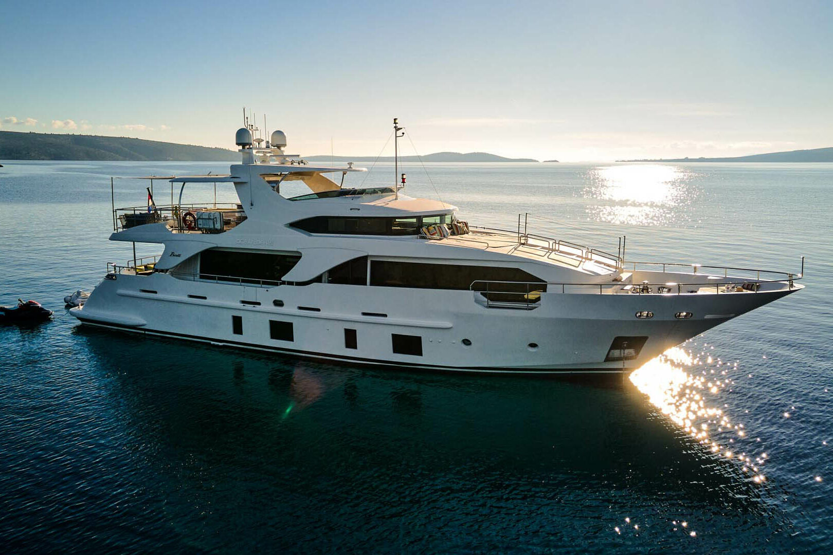 Luxury yacht Ocean Drive side view