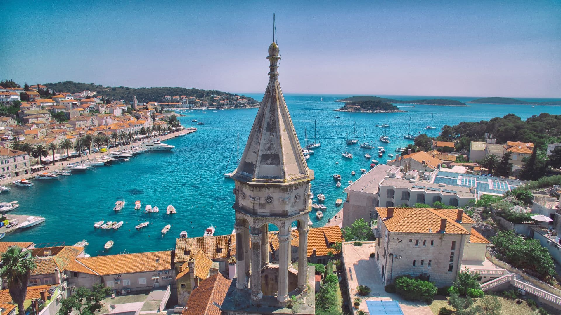 town of Hvar beautiful view towards the Pakleni Islands