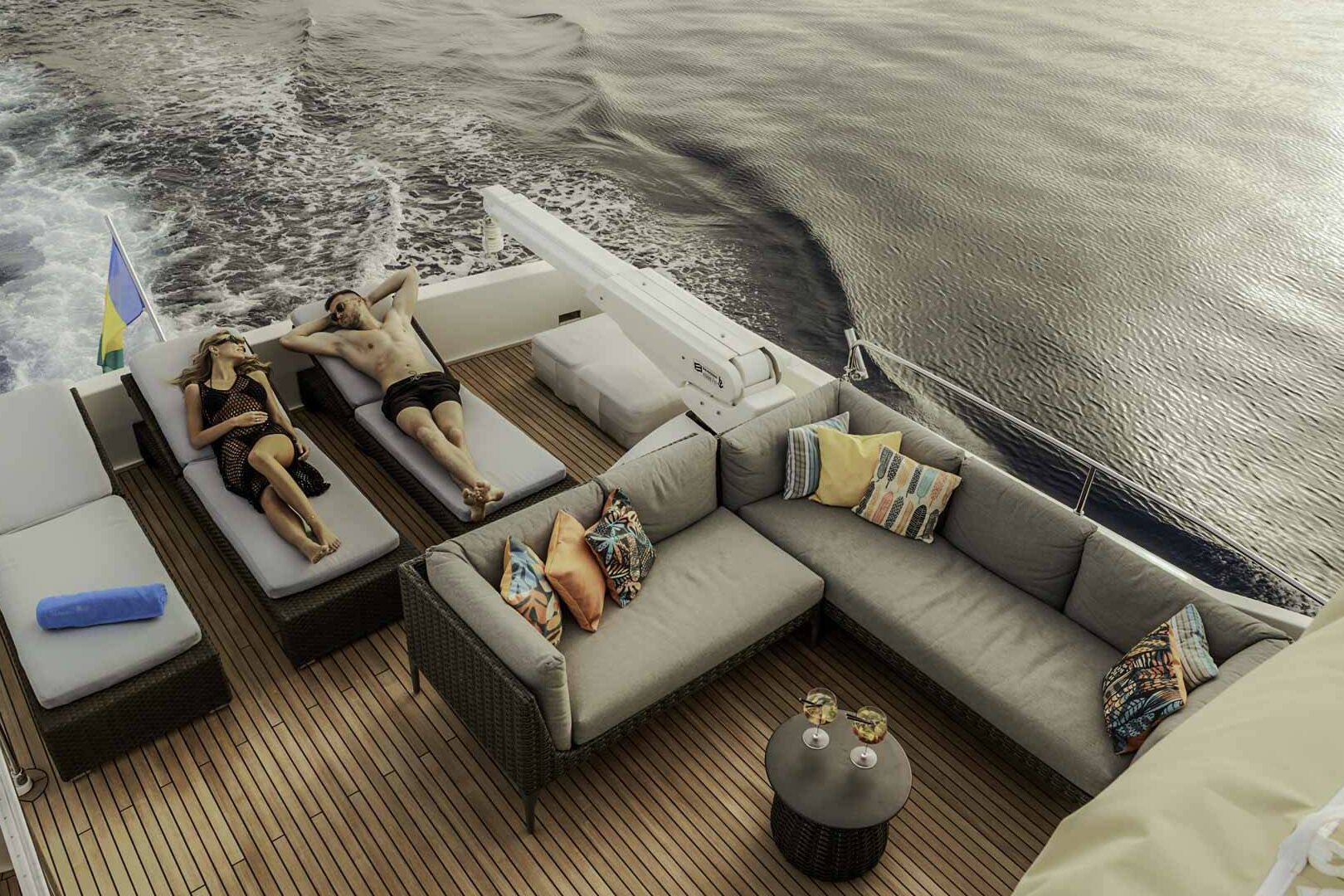 Luxury yacht Friend's boat sundeck