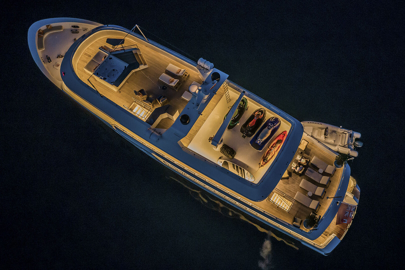 Luxury yacht Apna aereal view