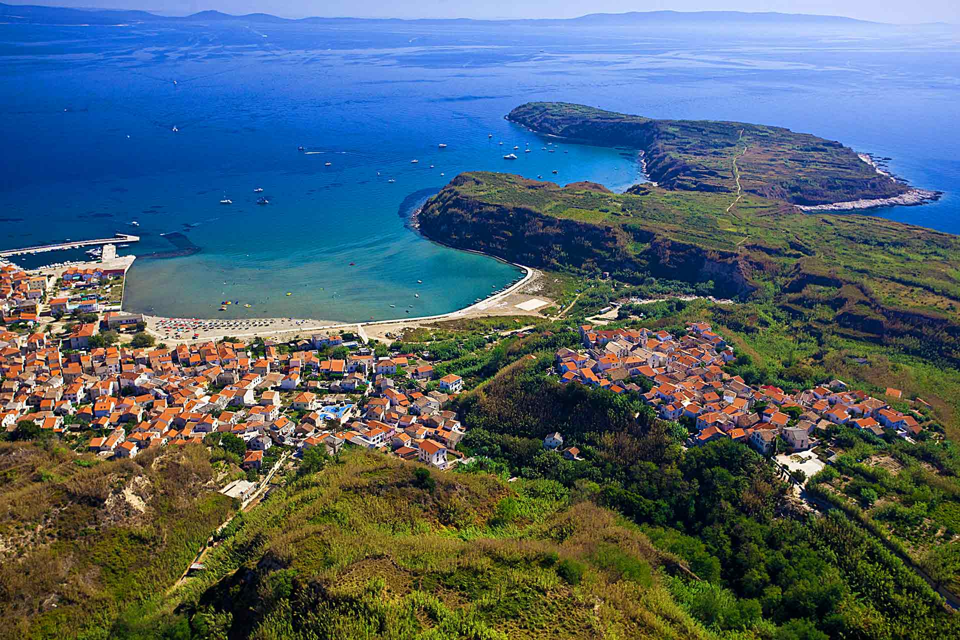 susak island aerial view