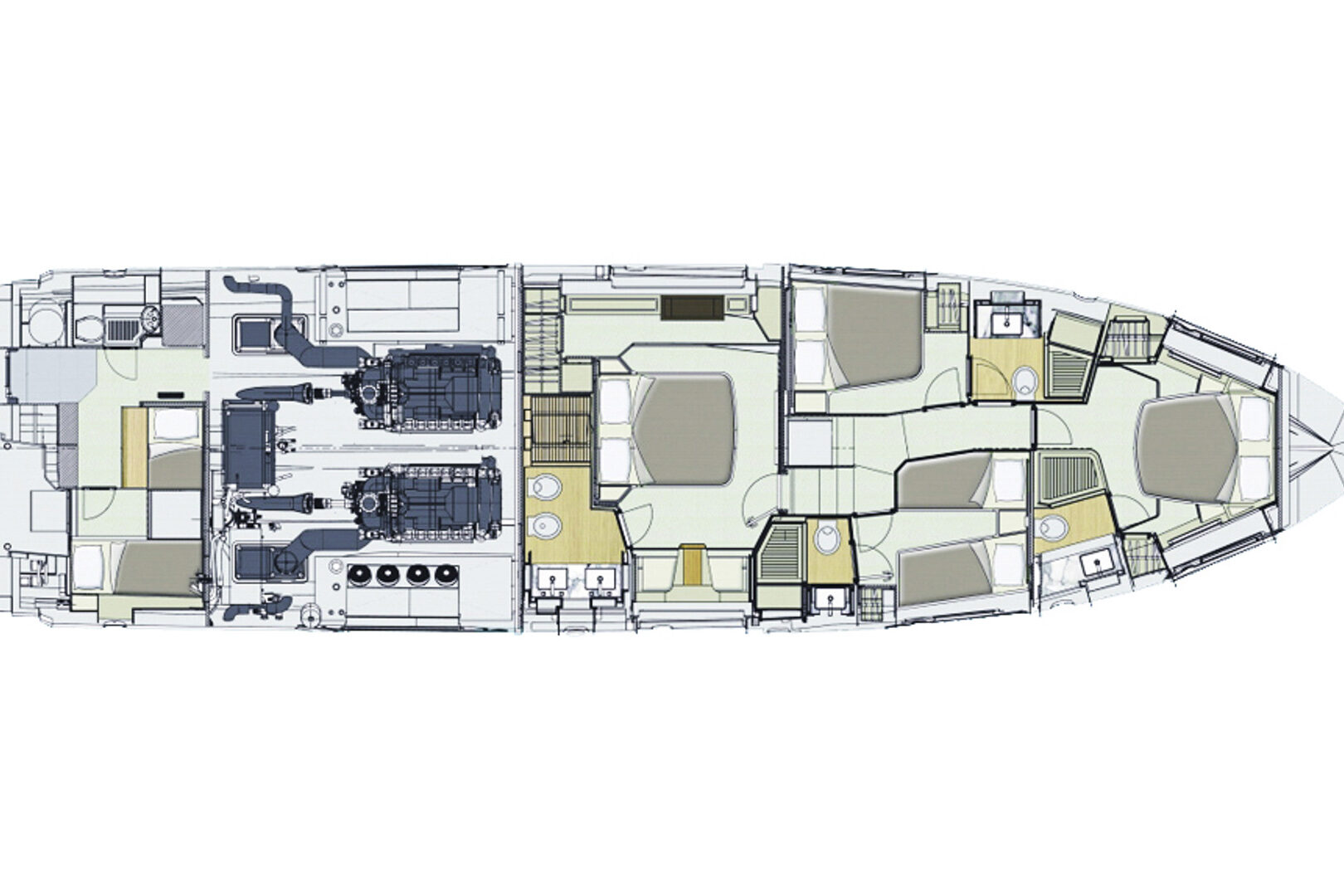 Azimut 72 Fly Layout lower deck