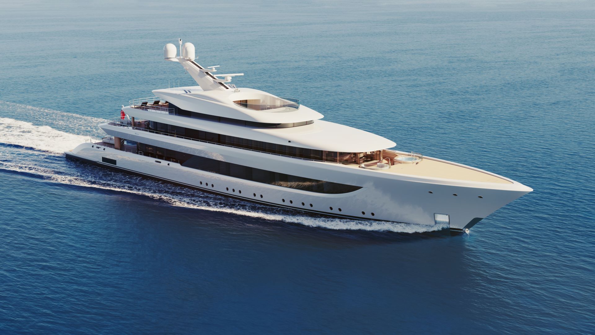 Geheimzinnig superjacht Project 823 te water bij Feadship