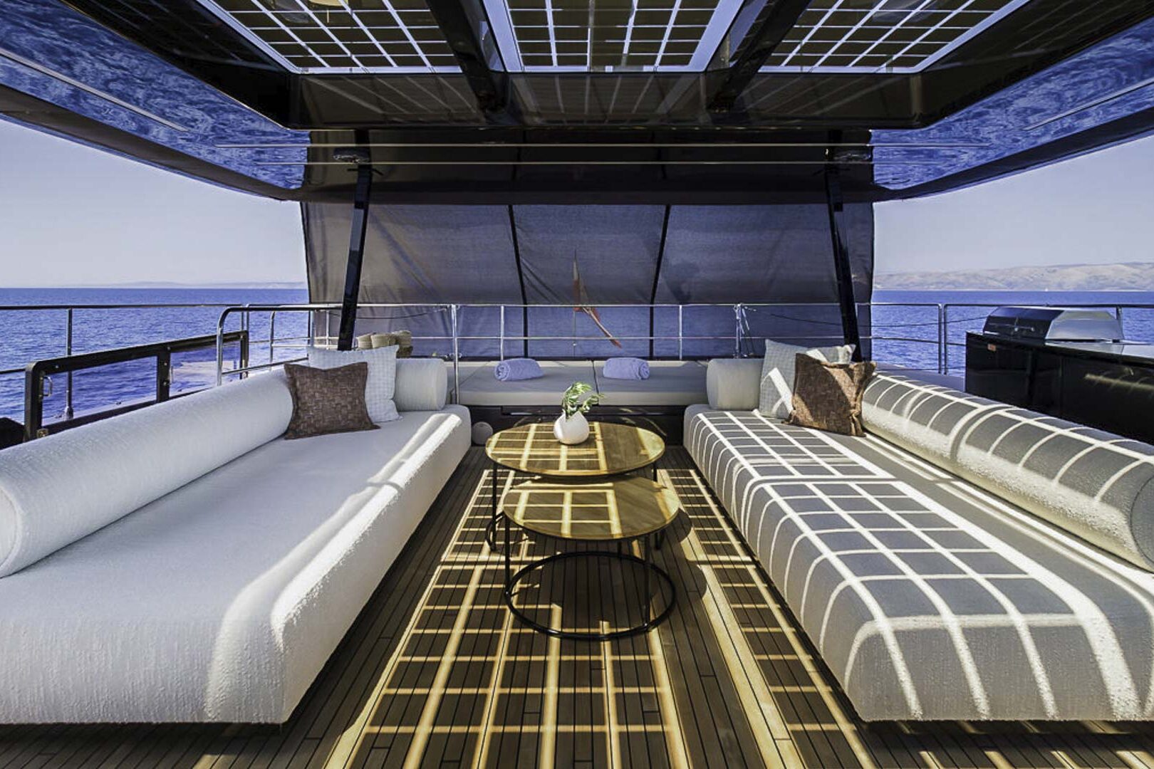 Sunreef 70 Power flybridge lounge area