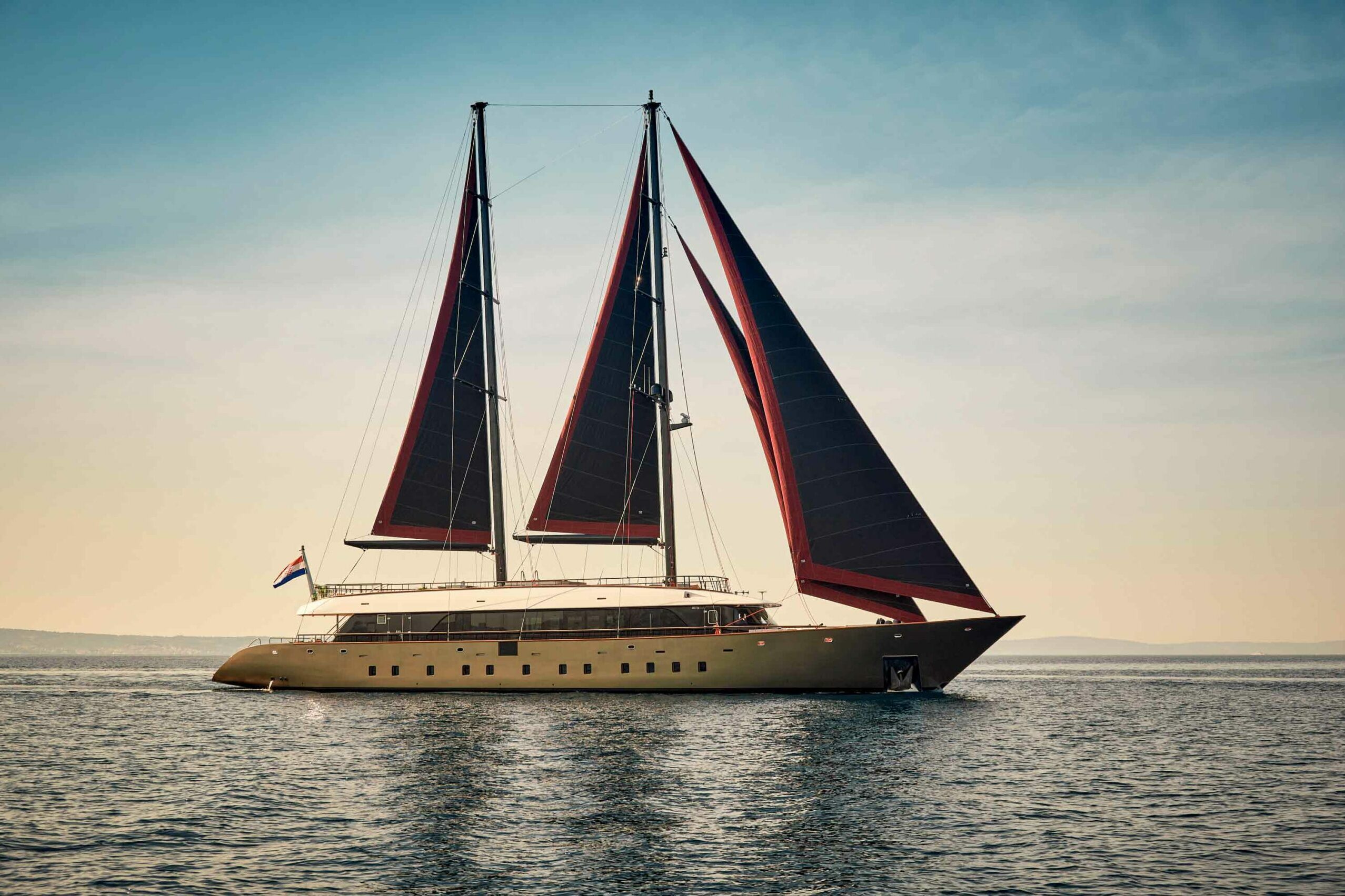 Luxury sailing yacht Anetta side view