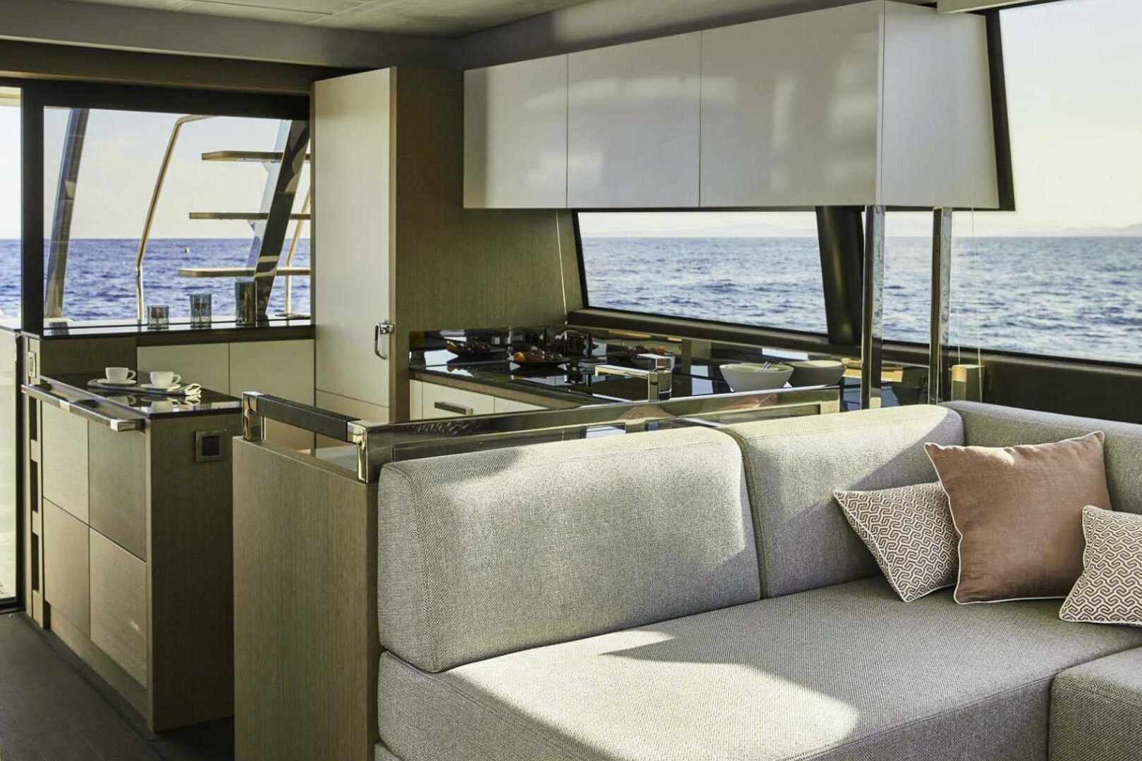 Luxury yacht Bazinga galley