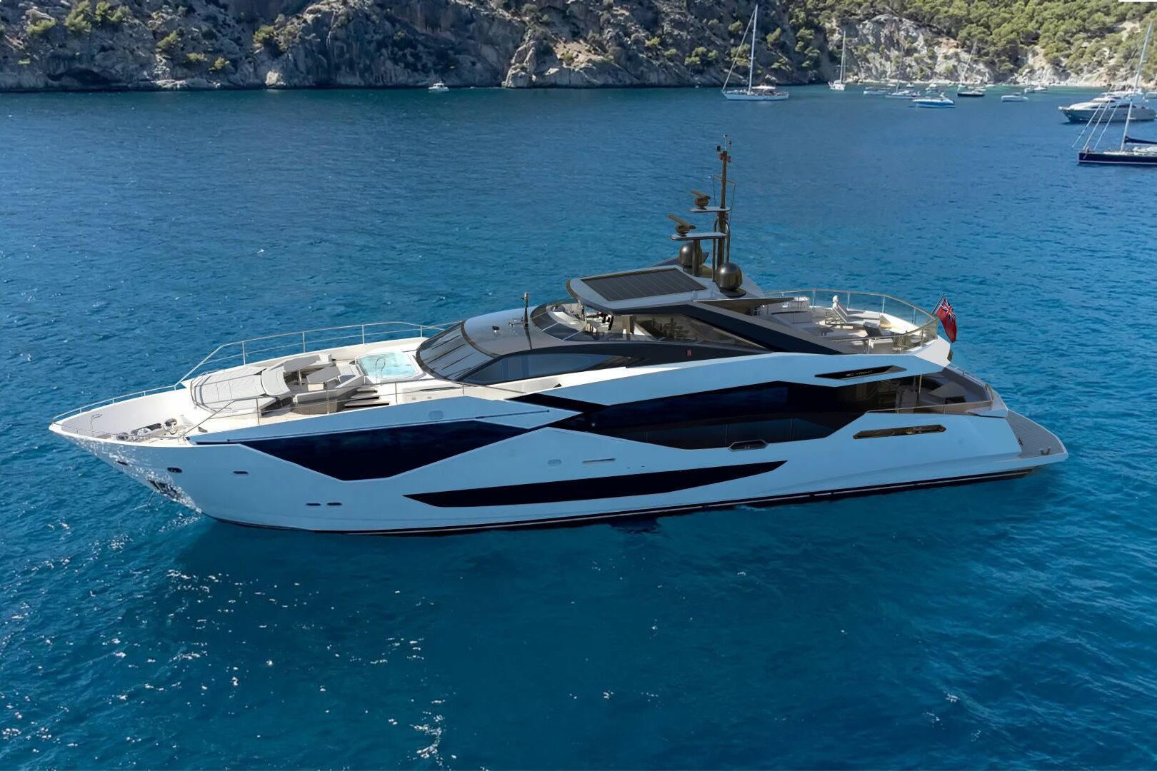 Superyacht Sunseeker 120 Yacht at anchor