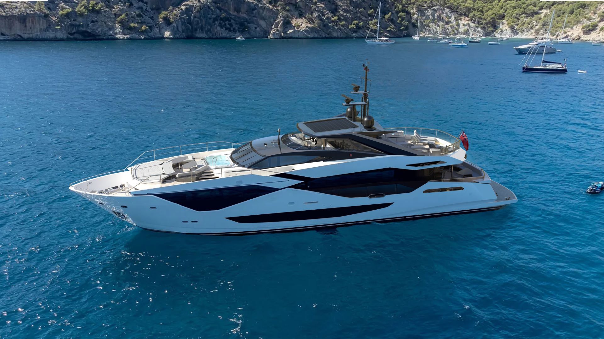 Superyacht Sunseeker 120 Yacht at anchor