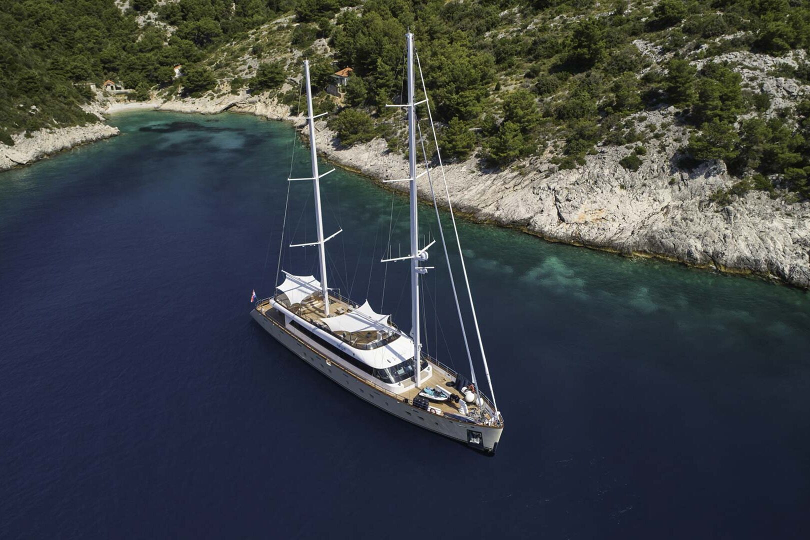 Luxury sailing yacht MarAllure aereal