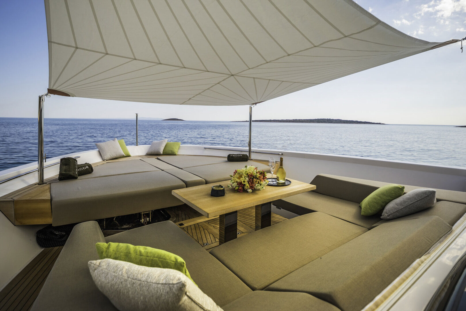 Luxury yacht Noor II foredeck