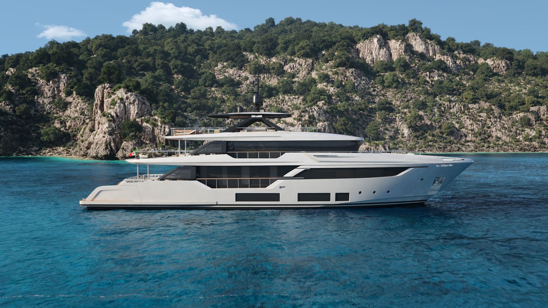 Superyacht Custom Line Navetta 38 at anchor