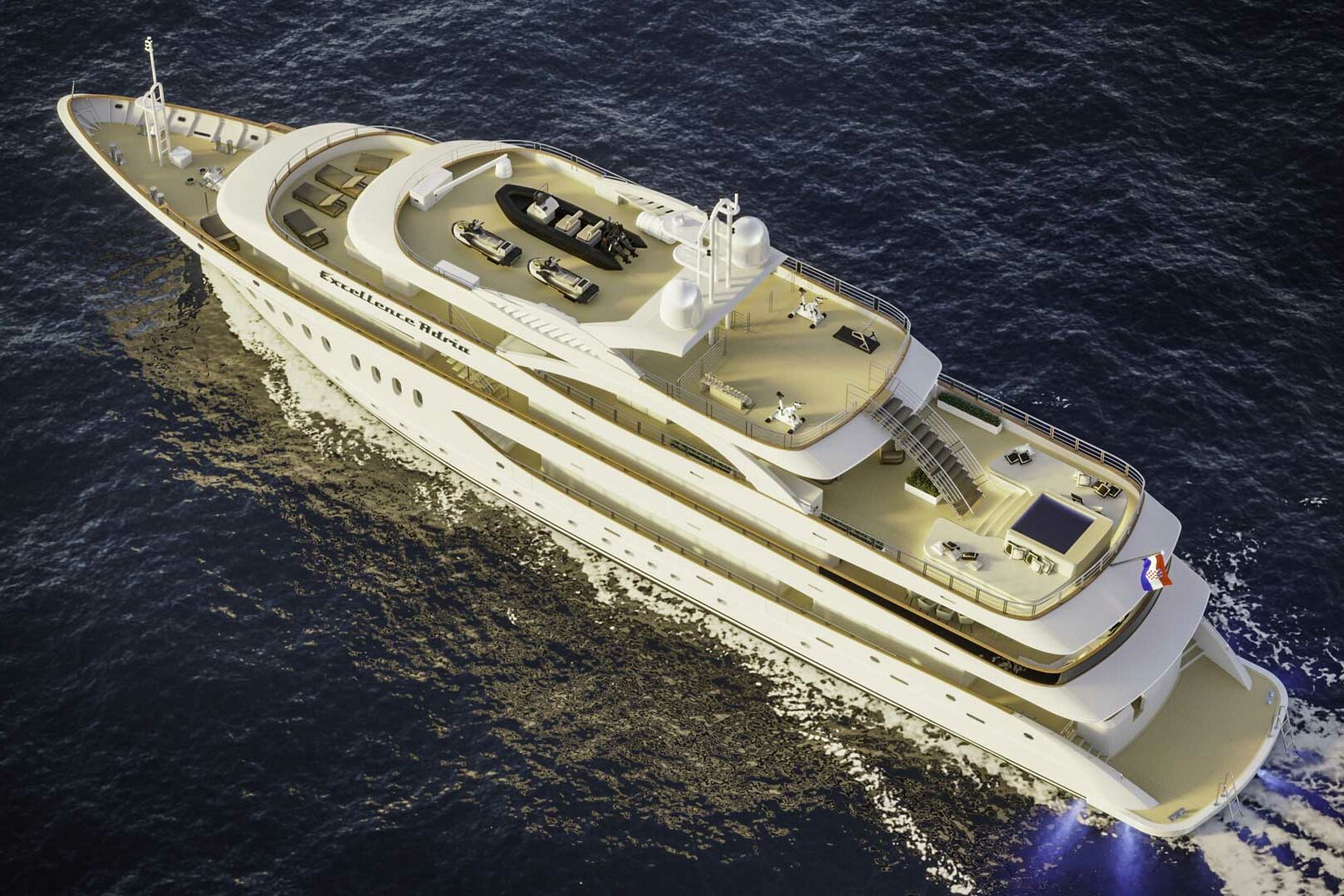 Luxury yachts Aetherna aereal view