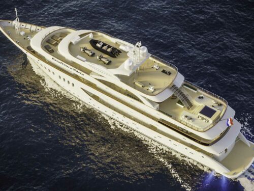 Luxury yachts Aetherna aereal view