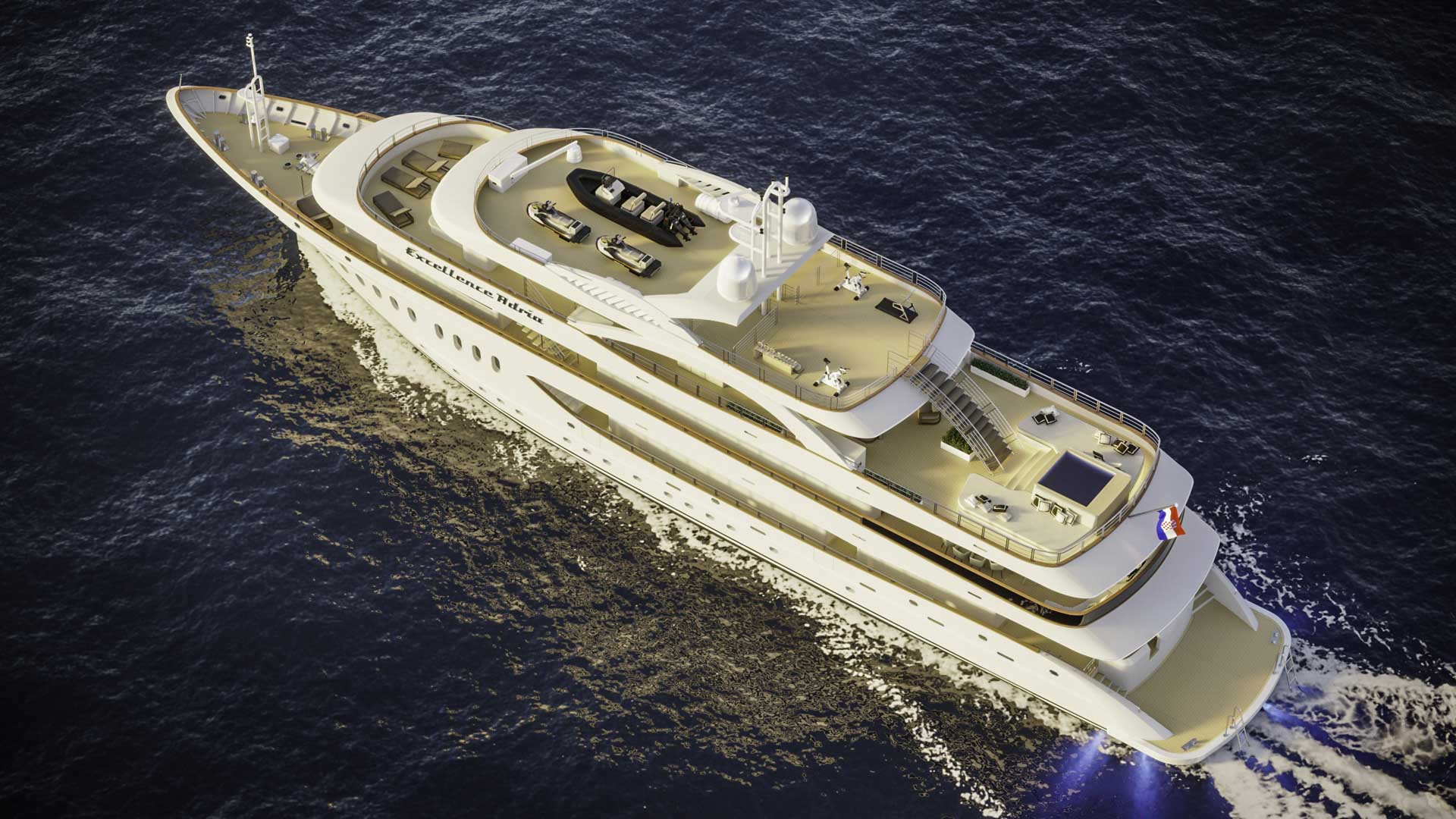 Luxury yachts Aetherna aereal view