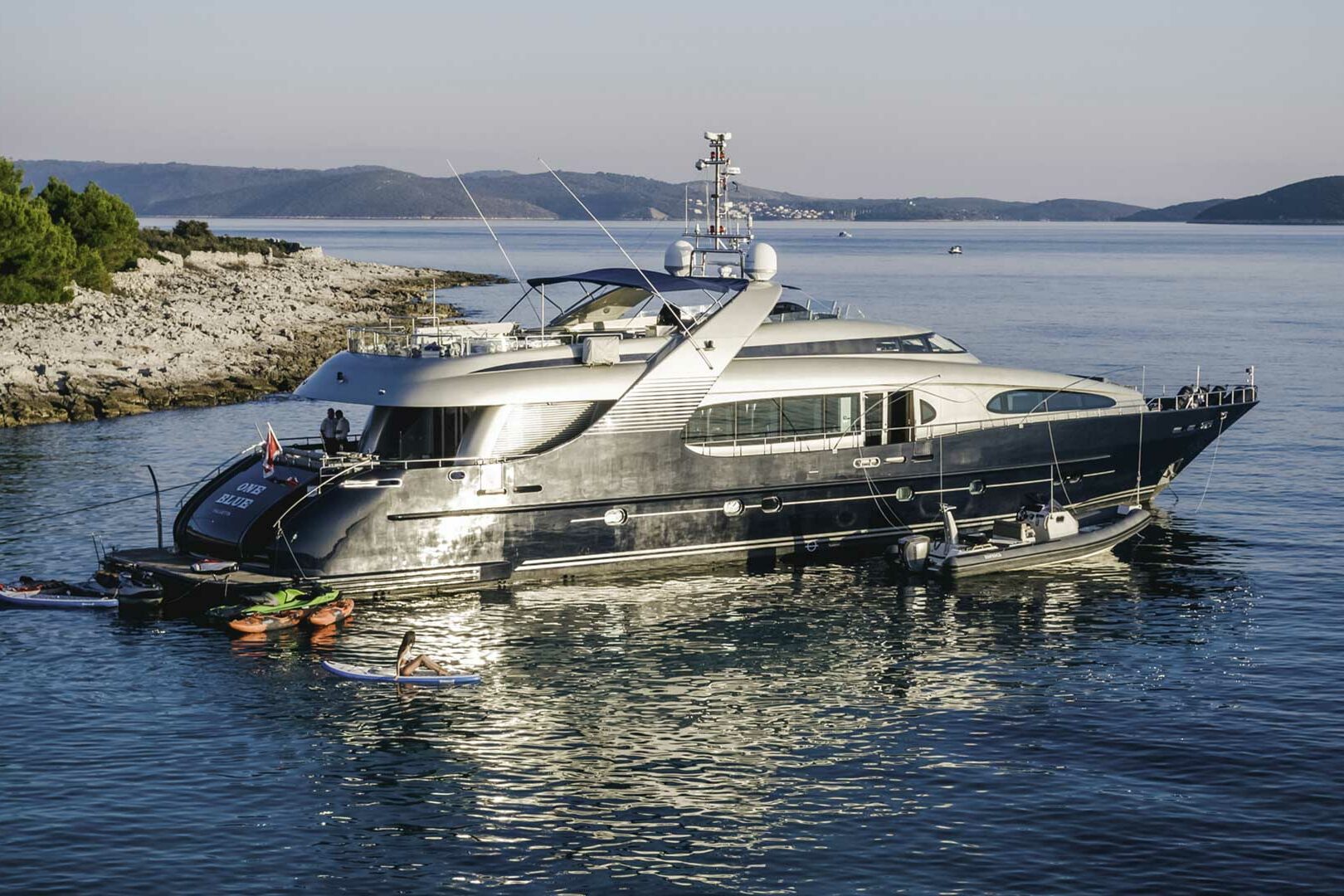 Luxury yacht ONE BLUE starboard