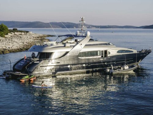 Luxury yacht ONE BLUE starboard