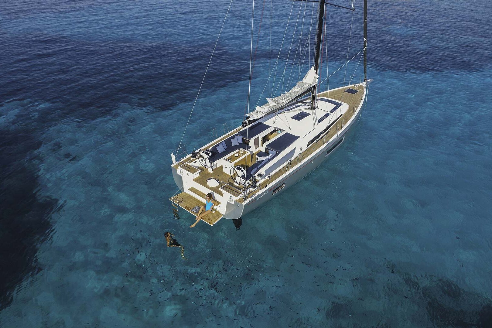 Sailing boat Oceanis 51.1 aereal