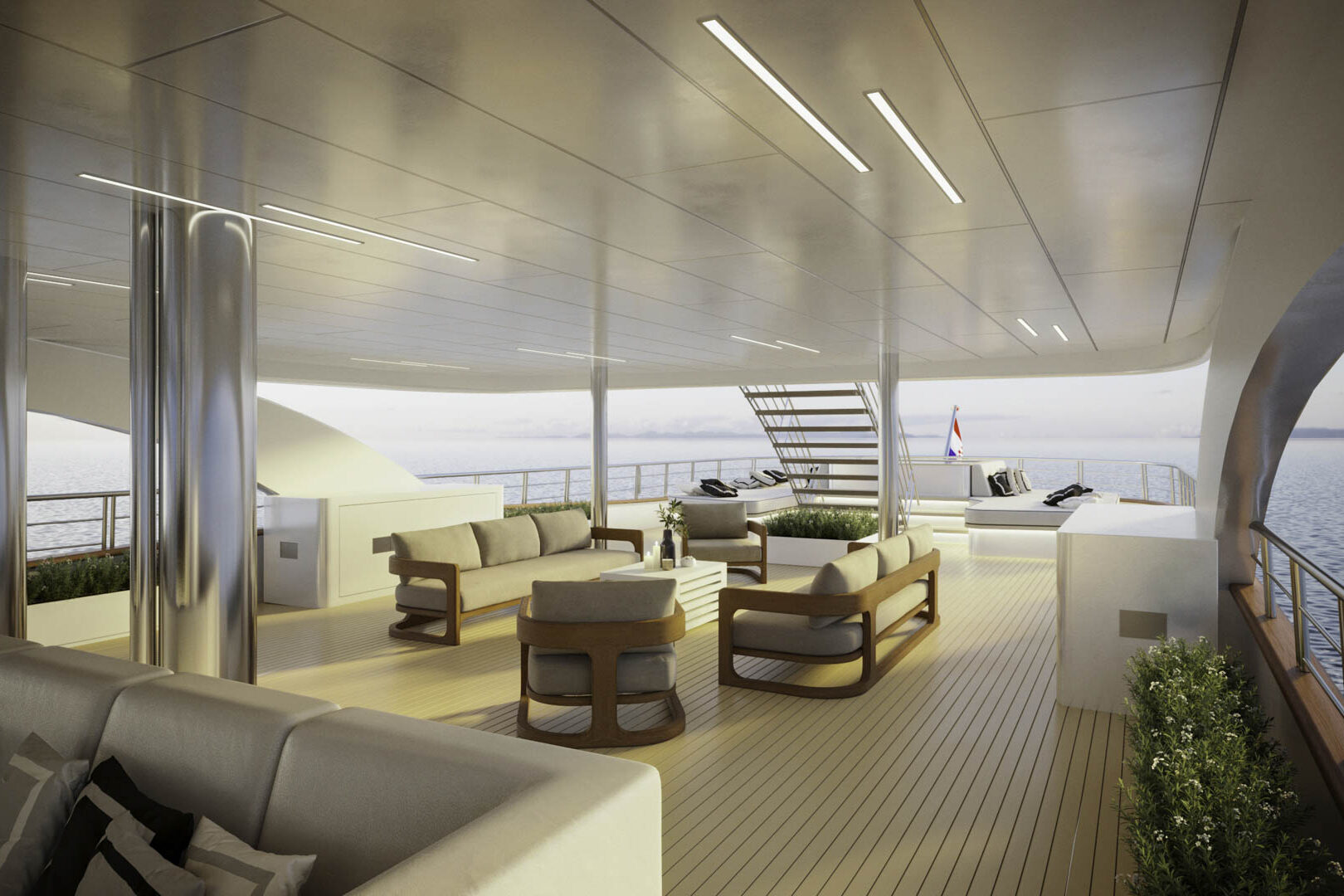 Luxury yachts Aetherna 2. deck other view